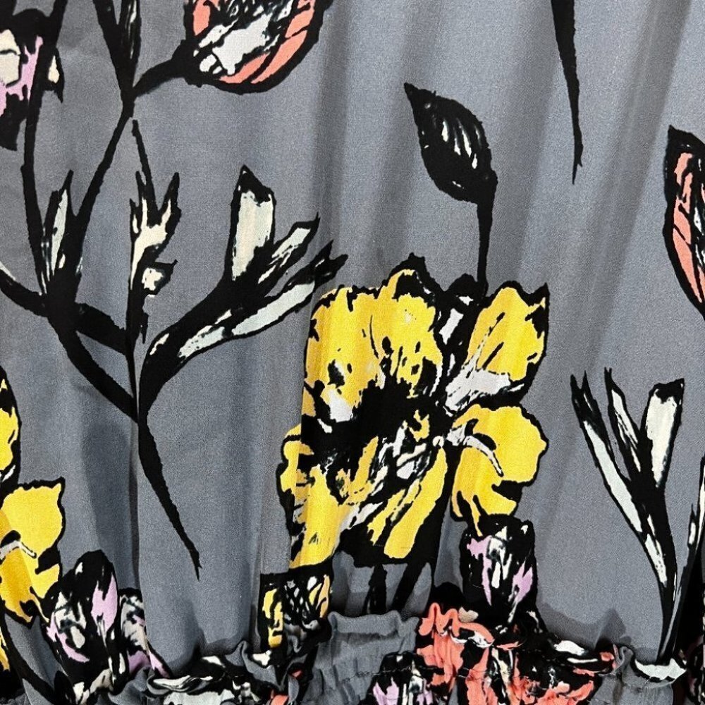 Ramy Brook Gray Blue Floral Milene Dress $465 - Picture 13 of 14